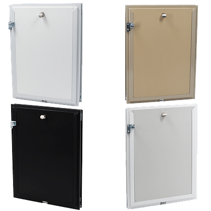 Hale doors in four frame colors with lockable security covers